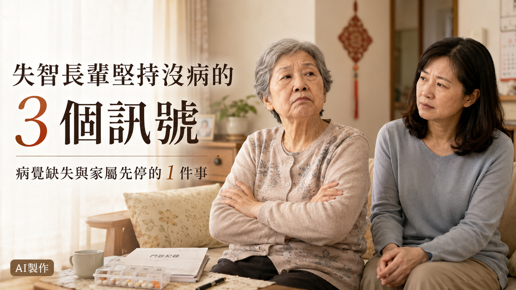 失智長輩堅持沒病的 3 個訊號：病覺缺失與家屬先停的 1 件事